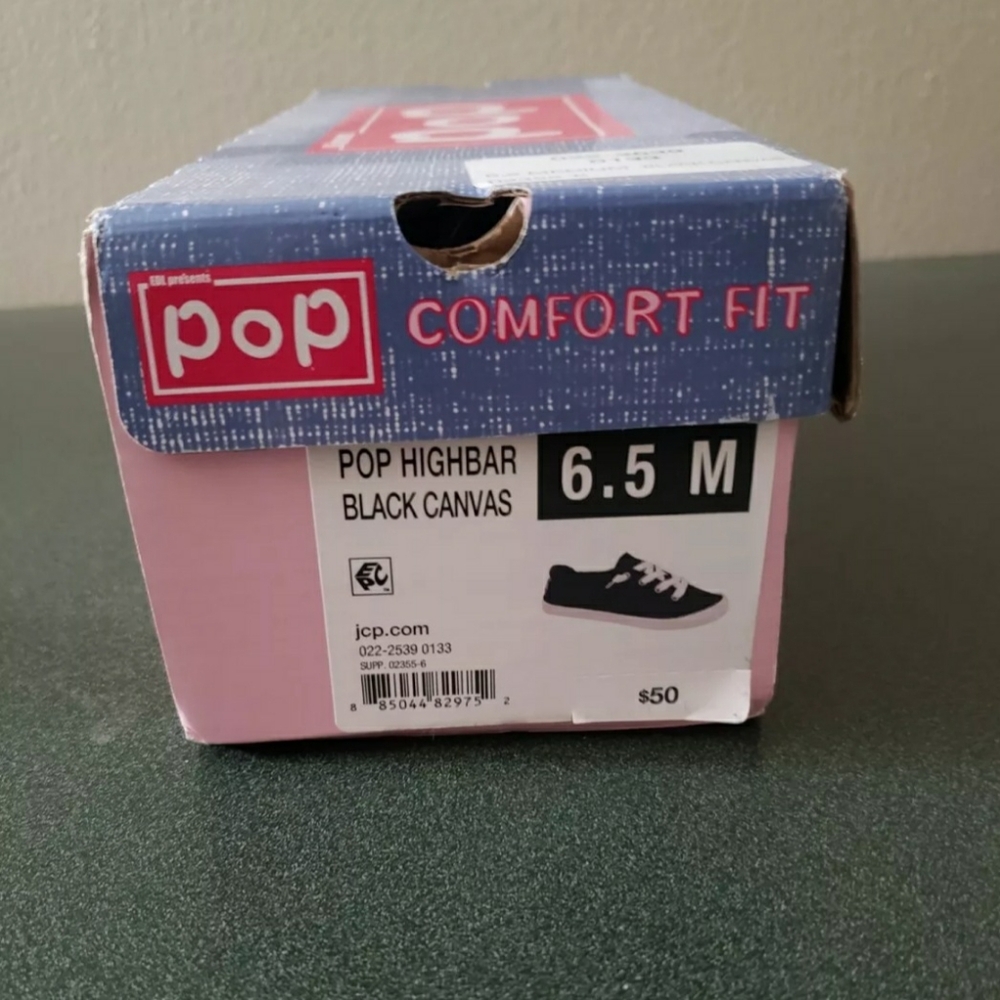 Pop Comfort Fit Highbar Black Canvas Lace Up Shoes Size 6.5 - Picture 11 of 14